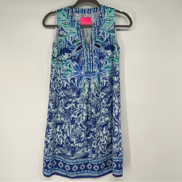 Lilly Pulitzer Evah Shift Dress Print:- Ready Set Gecko - Picture 2 of 7